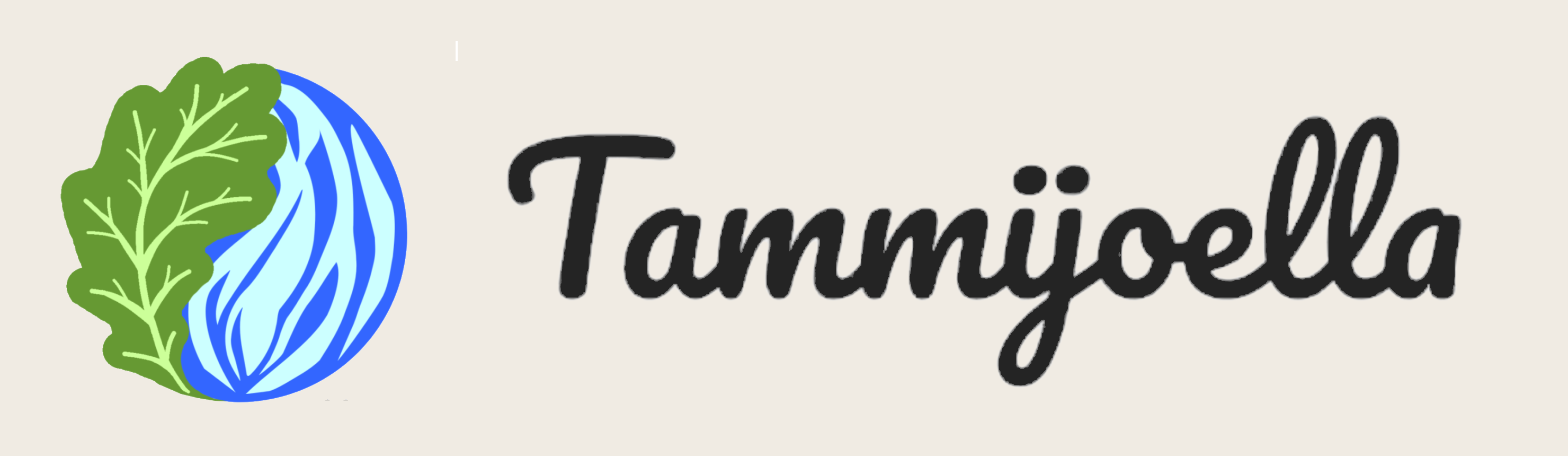 Kuvassa on Tammijoen logo vaakasuotalla Tammijoella tekstillä